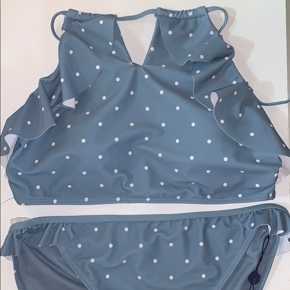 Ruffled polkadot swimsuit
